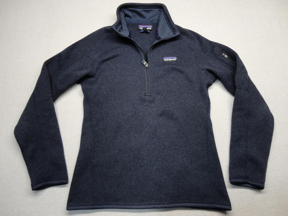 Patagonia Sweater Womens XS Blue Better Sweater 1/4 Zip Mock Neck Pullover
